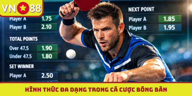 Hình thức đa dạng trong cá cược bóng bàn