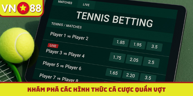 Khám phá các hình thức cá cược quần vợt