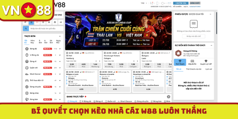 Bí quyết chọn kèo nhà cái W88 luôn thắng