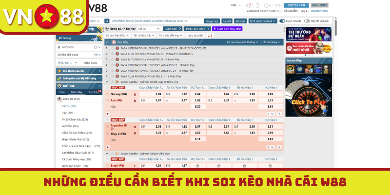 Những điều cần biết khi soi kèo nhà cái W88